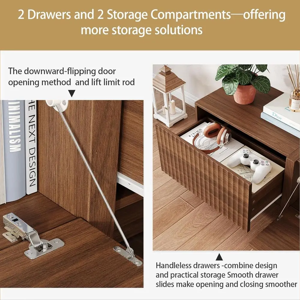 Walnut Square TV Stand 4