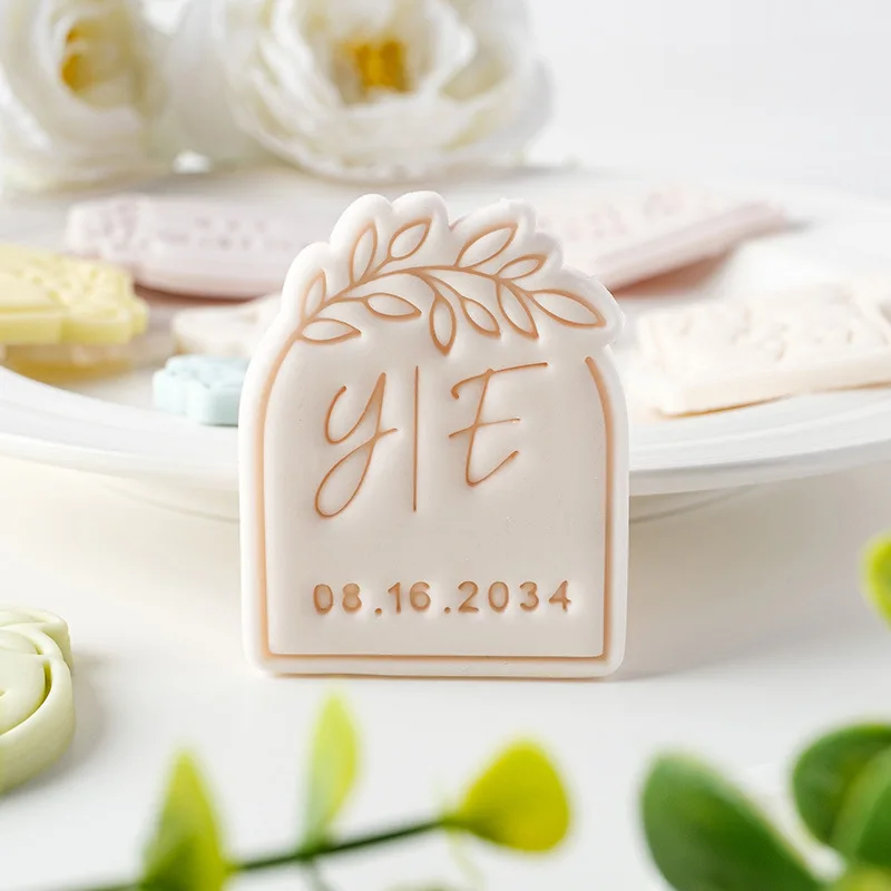 Wedding Blessing Frame Fondant Biscuit Mold Holiday Dessert Cake Decoration Border Cookie Cutter Stamp Accessories Baking Tool