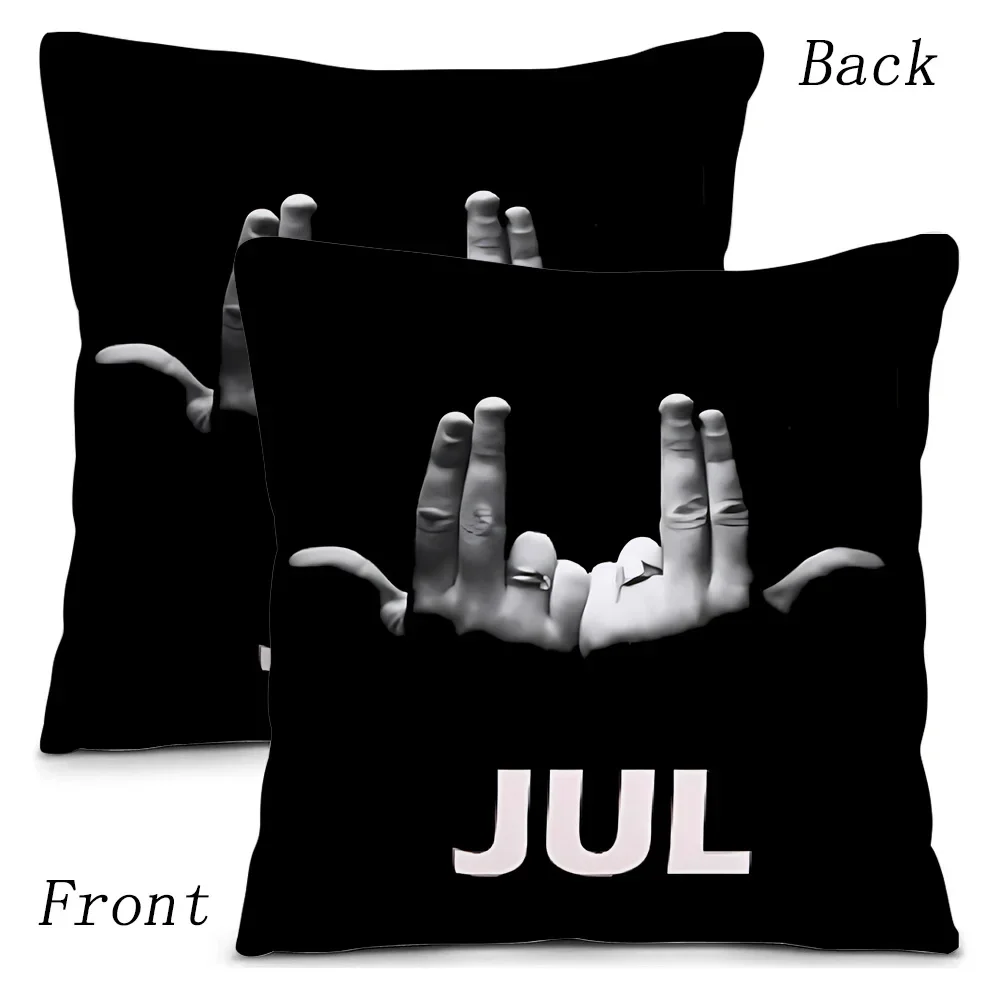 Rapper JuL C'est Pas Des Lol Pillow Covers Cartoon Sofa Decorative Home Double-sided Printing Short Plush Cute Cushion Cover