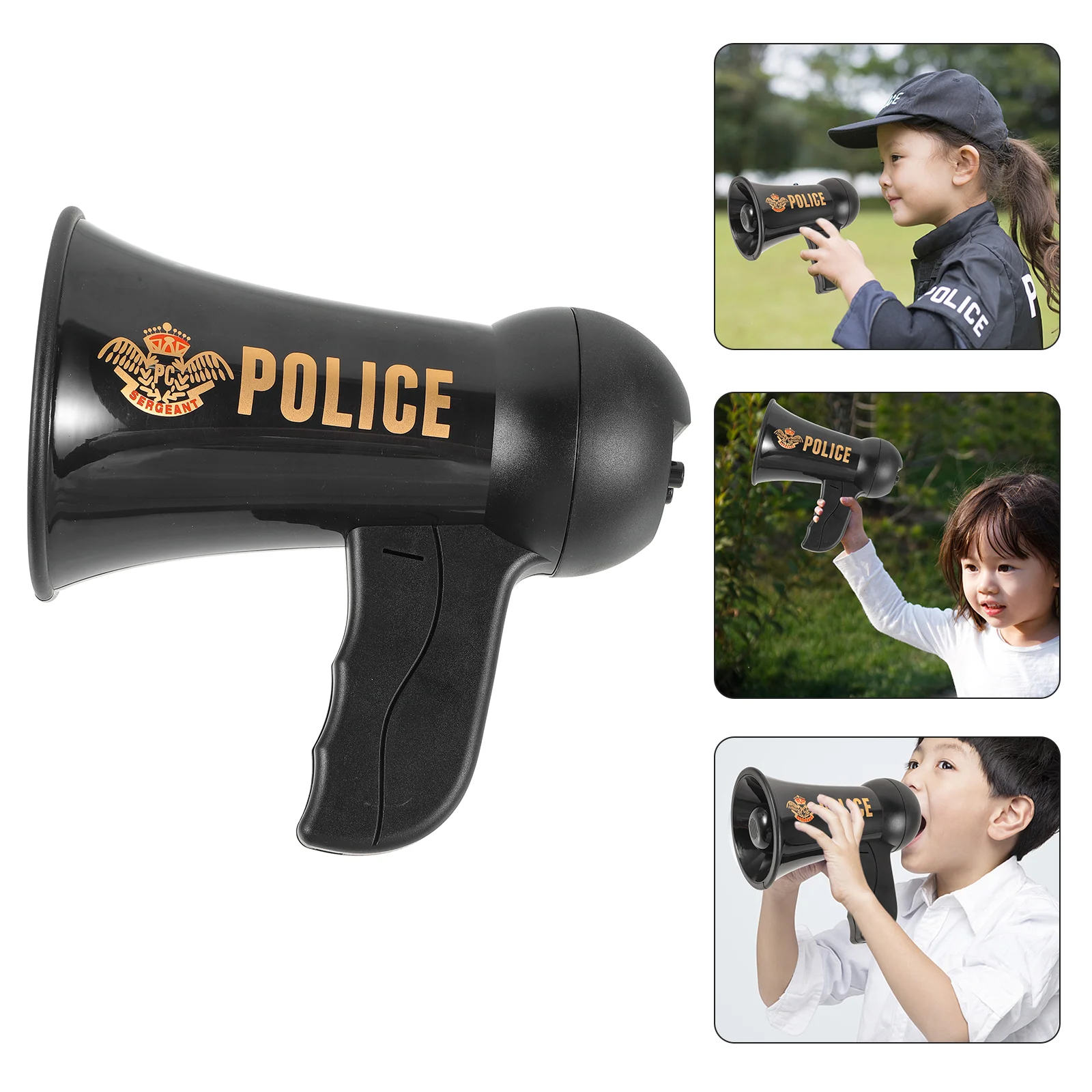 Police Trumpet Toy Child Cosplay Loudspeaker Horn Officer Amplifier Plastic Kids Pretend Play Team Sports Fan Horns