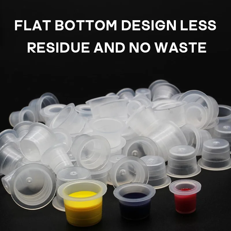 Tattoo Ink Cups 100Pcs POSEIDON Plastic Pigment Clear Permanent Makeup Tattoo Accessory