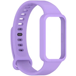 Premium Soft Silicone Strap with PC Case for Smart Watch Bands and Accessories (Lavender)