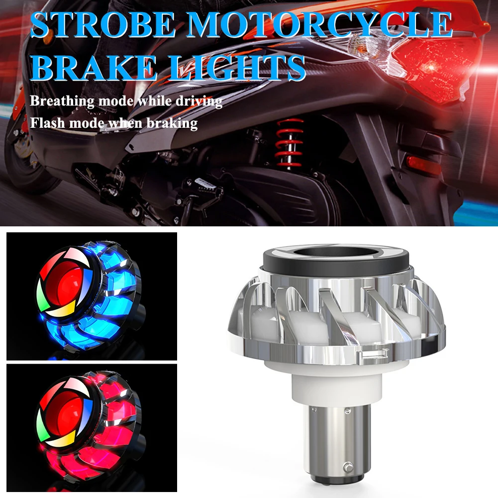 

New Universal Motorcycle Headlight LED Angel Eye Flash 12V Tail Brake Rear Lights RGB Colorful Warning LED Motorbike Brake Lamp