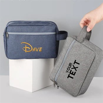 Personalised Men’s Wash Bag Embroidery Protable Toiletry Cosmetic Bag Grooming Shaving Men’s Custom Fathers Day Birthday Gift