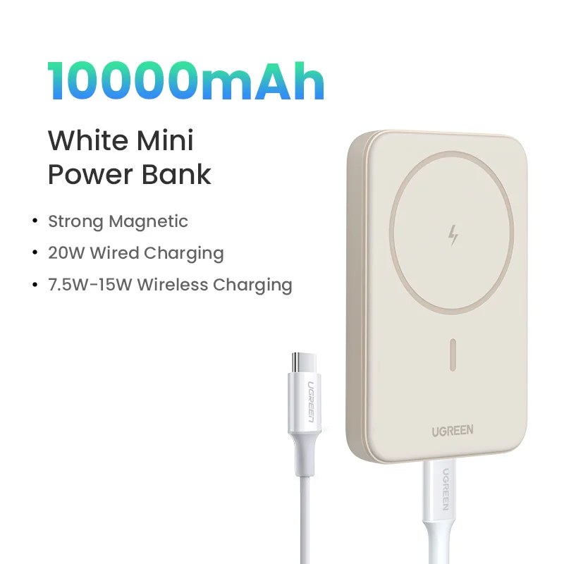 UGREEN PD20W 마그네틱 보조배터리 10000mAh 휴대용 무선 고속 충전 파워뱅크 (아이폰 17, 15 Pro Max, 16 Pro용 Magsafe 지원)