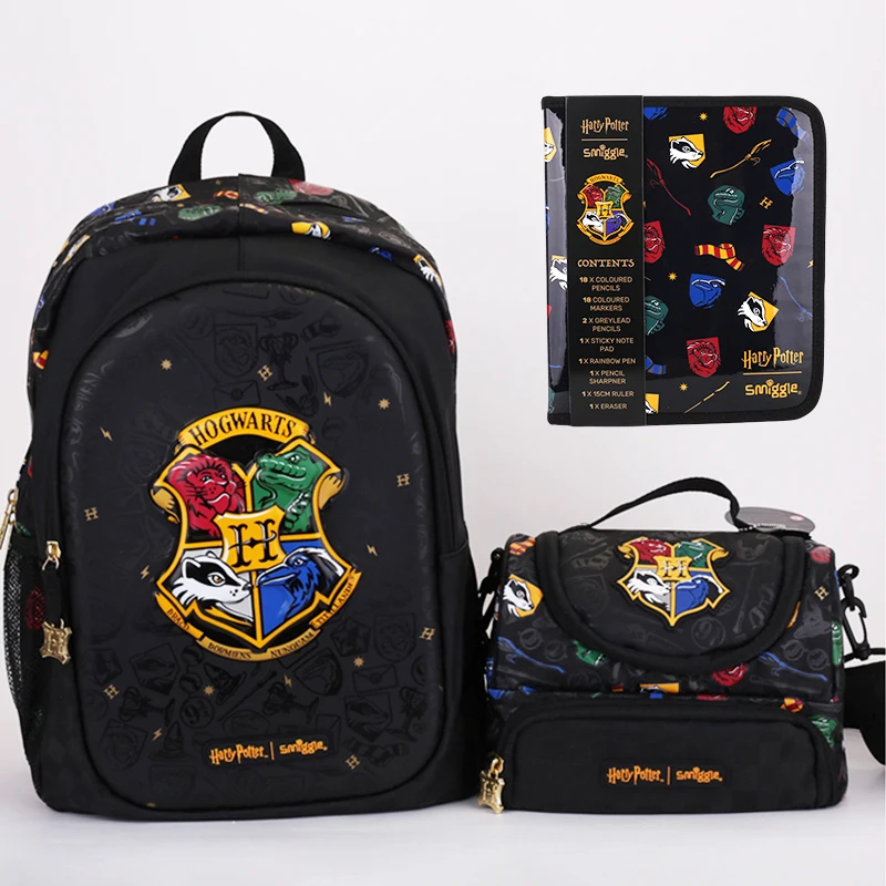 

Australian Smiggle Harry Potter School Of Witchcraft And Wizardry Backpack With High-quality Black Film Style Backpack