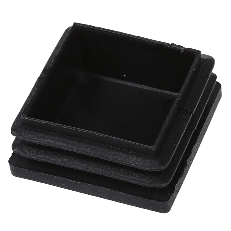 40Mm X 40Mm Plastic Square Tube Inserts End Blanking Caps Black 60 Pcs