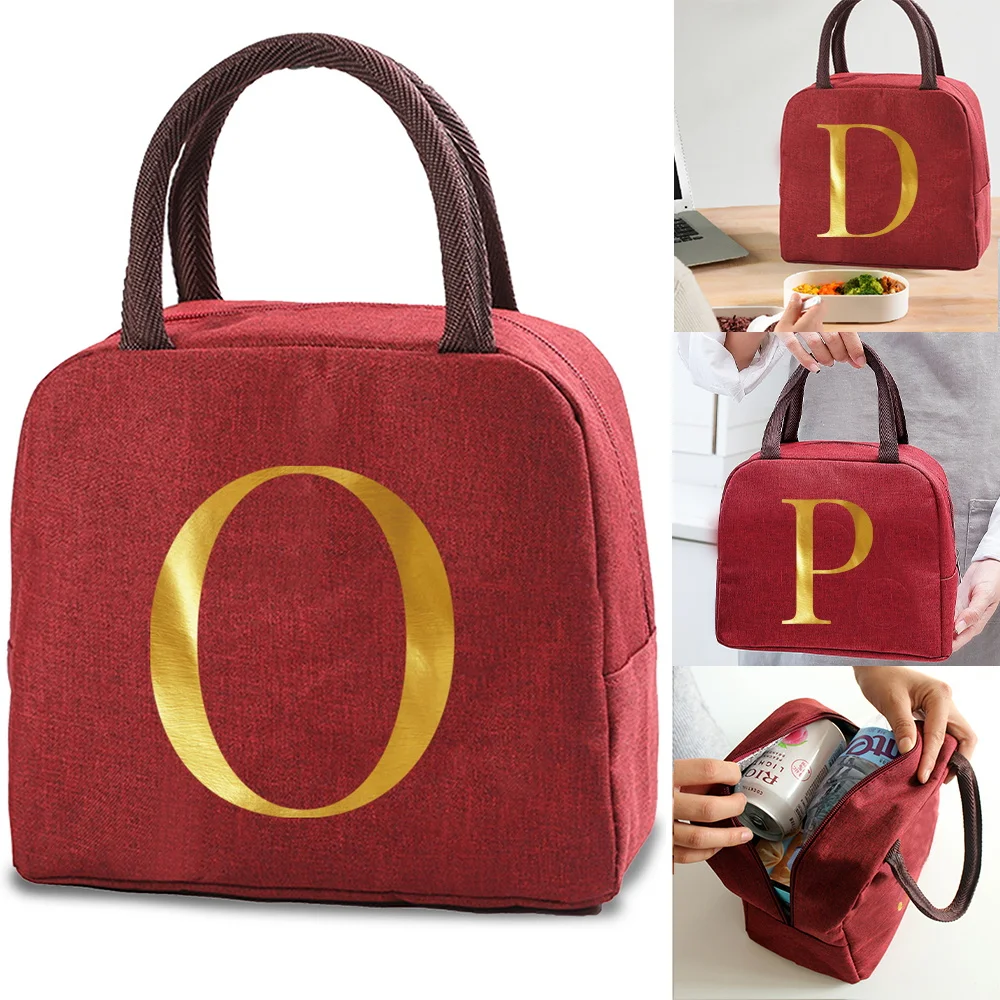 

Lunch Bags Thermal Canvas Zipper Insulated Portable Cooler bag Large Capacity Women Kids Bento box Picnic Dinner food Handbag