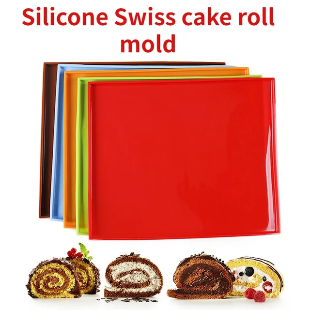 1pc Swiss Roll Silicone Mold, Jelly Roll Pan Silicone Baking Mat, Flexible  Baking Tray