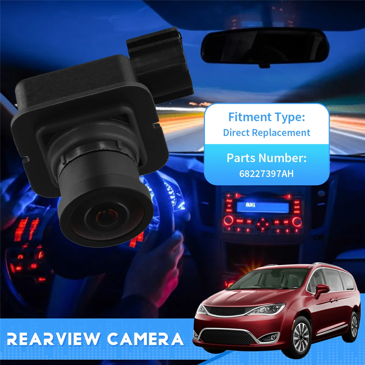 Car Rear View Camera Suitable for Chrysler PACIFICA VOYAGER 17-24 68227397AH