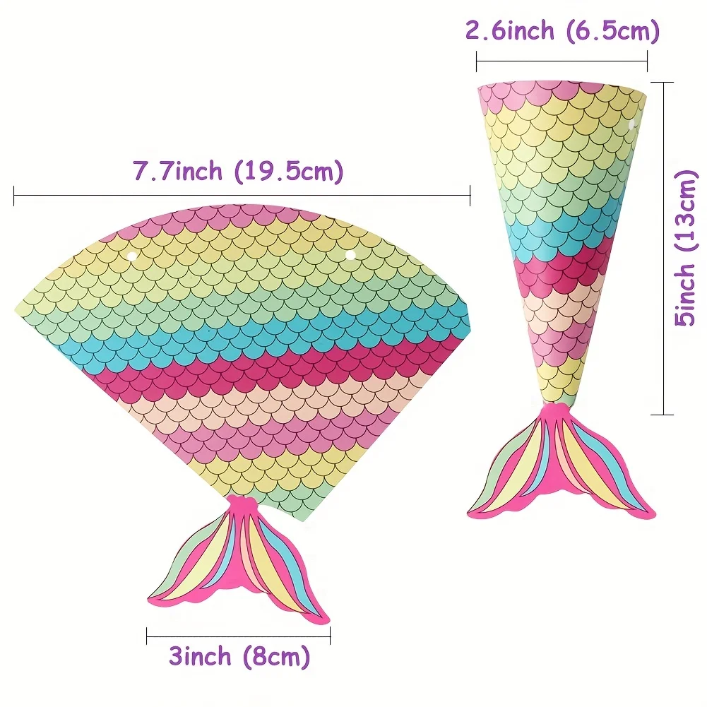 12Pcs Mermaid Paper Candy Gift Boxes with Invitation Card Gift Bags for Girls Birthday ... - SKU PCGB1114 - UGI Packaging