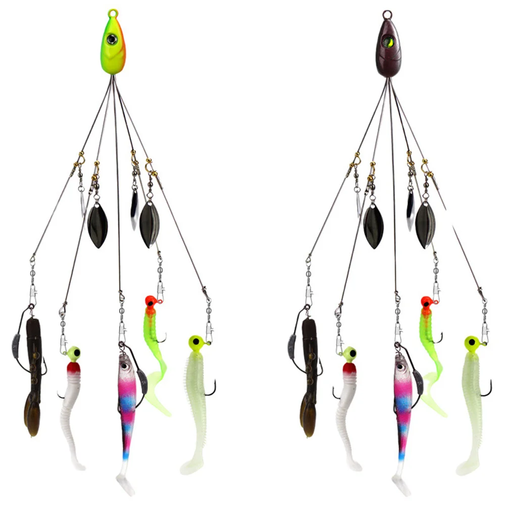 

Fake Bait Multi-color 5 Arms Luya Fishing Group Fishing Group Lure Extend Snap Swivel Spinner Fishing Gear Fishing Group Lure