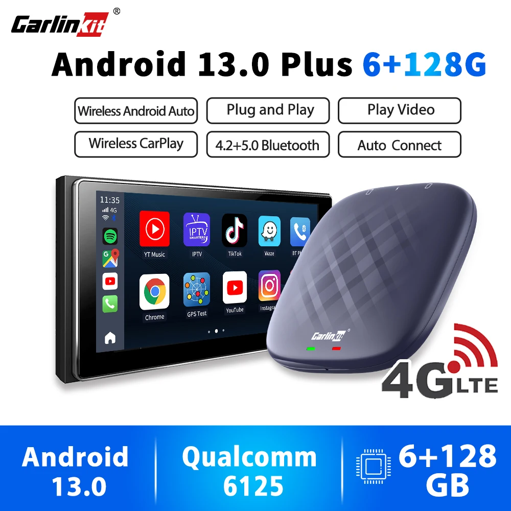 Carlinkit AI Box Plus 8+128Gb カーリンキット CarlinKit CarPlay Ai Box Plus with Android 13.0 System 8+