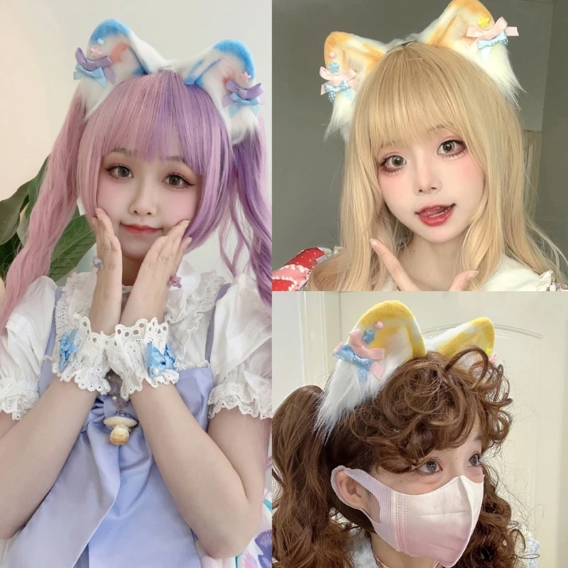 

Cosplay Headpiece Wolf Hair Hoop Cartoon Kitten Hair Styling for Halloween Headband Cartoon Kitten Animal Carnivals