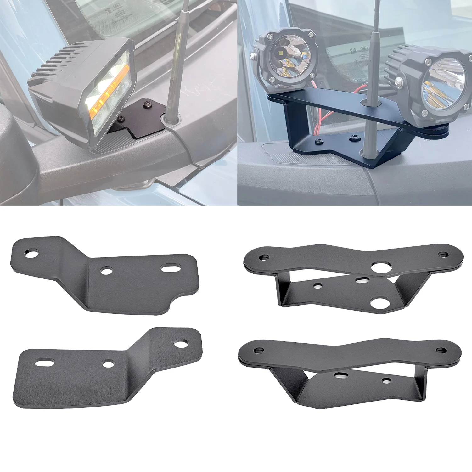 

A-pillar Light Mounting Bracket For Ford Bronco 2021-2023 Engine Hood Driving Spot Lamp Mount Holder Clamp