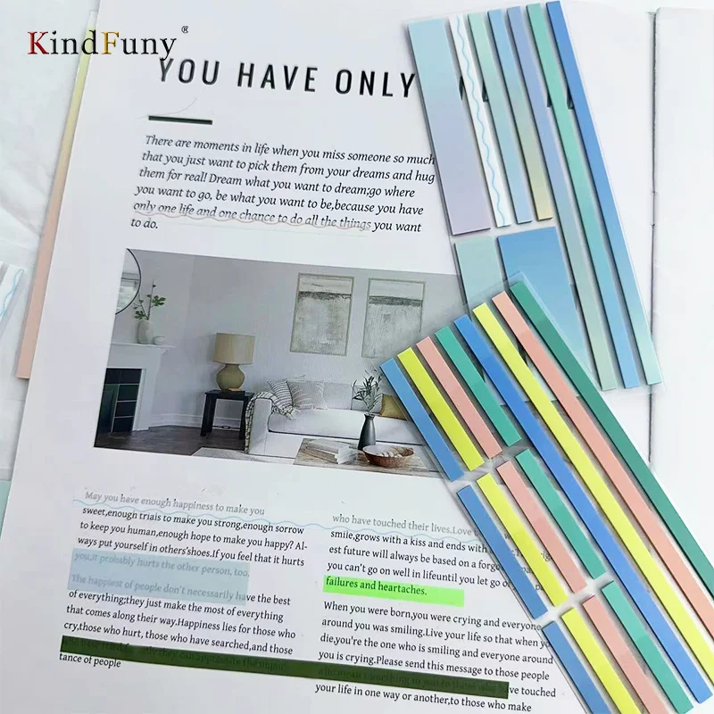KindFuny 투명 스티커 메모장, 메모장, 메모 패드, 메모 인덱스, 포스트잇 북, 메모장, 학교 사무실 문구 용품, 8 팩