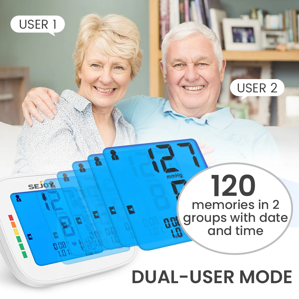 Digital Upper Arm Blood Pressure Monitor Equipment Automatic Sphygmomanometer Medical Portable Tonometer Tensiometer Heart Rate