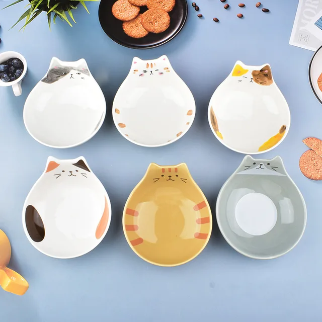 Japanese Cartoon Ceramic Cat Face Salad Bowl Cat Shape Dessert Rice Bowl Children's Tableware Home Kitchen Supplies Dinnerware Japanese Cartoon Ceramic Cat Face Salad Bowl Cat Shape Dessert Rice Bowl Children's Tableware Home Kitchen Supplies Dinnerware