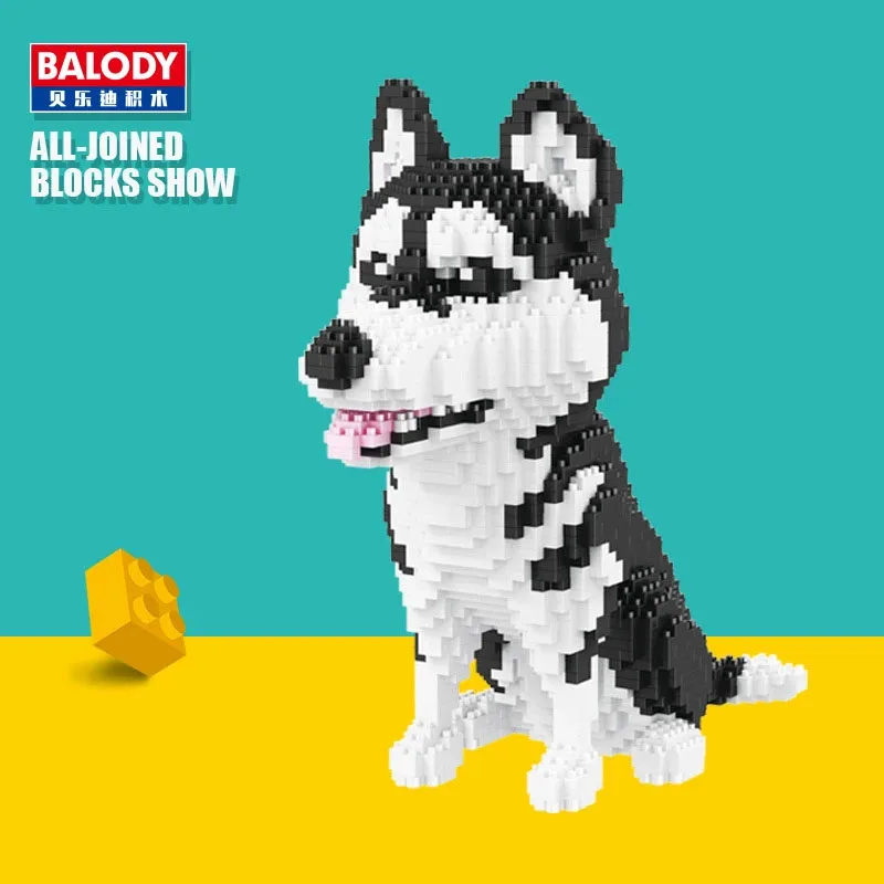 

Сибирская Собака Хаски животное домашнее животное 3D модель Сделай Сам маленькие мини алмазные блоки кирпичи игрушка для детей Подарки Совместимость 16042