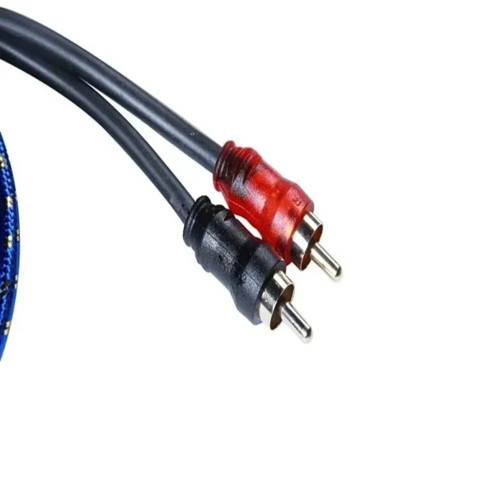 Premium Pure Copper Audio Cable for Car Subwoofer Amplifier System - 2RCA to 2RCA Signal Wire (Available in Various Lengths)