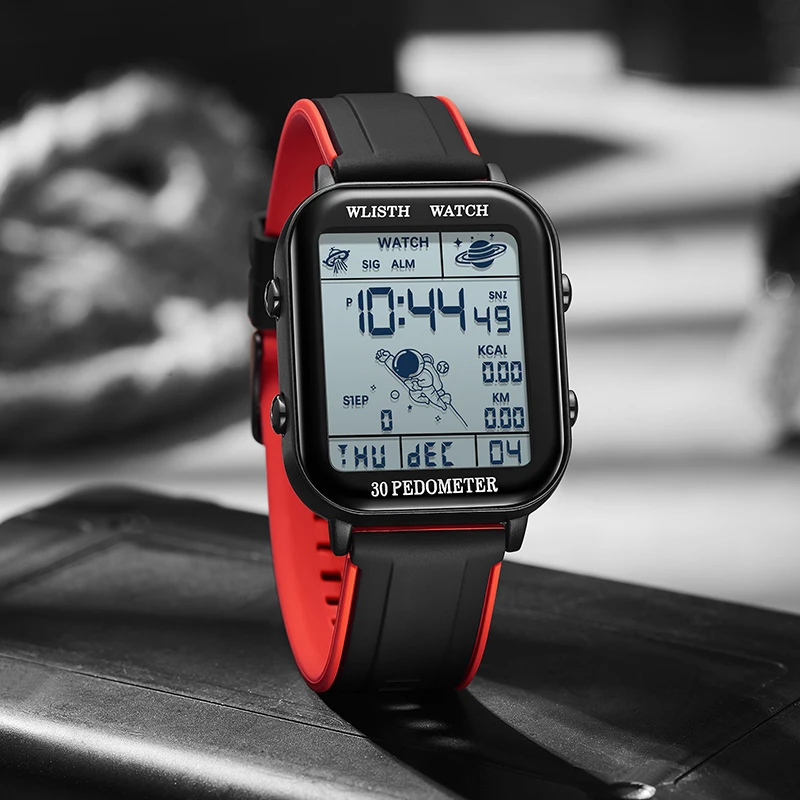 Men's Digital Sports Watch with Stopwatch, Countdown Timer, Calendar, and Pedometer