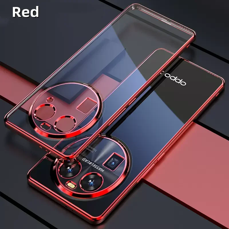 Enhanced Plating Frame Transparent Shockproof Case with Soft Silicone and Lens Protection