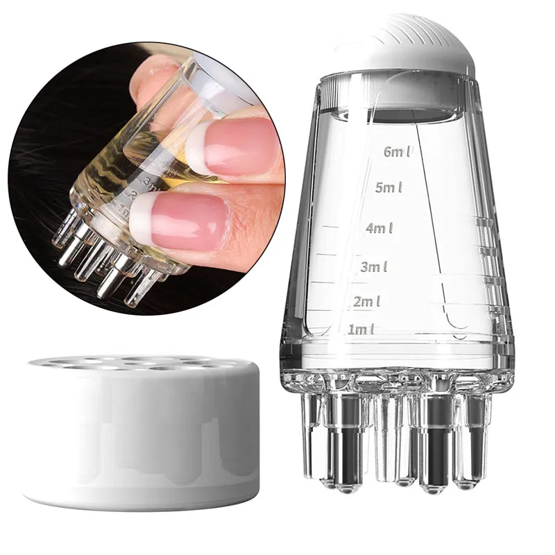 Scalp Applicator Comb Hair Scalp Oil Applicator Ball Root Comb Bottle Hair Growth Oil Bottle With Massager