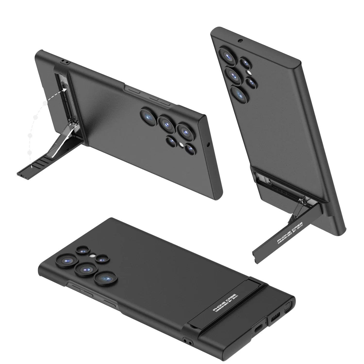 Ultra-Thin Skin-Friendly Matte Shockproof Protective Cover with Adjustable Bracket
