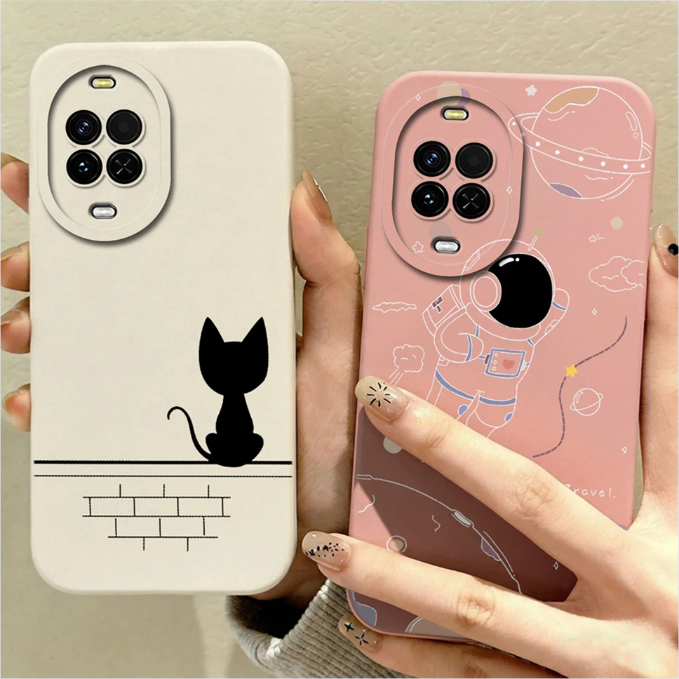 Cute Astronaut Soft Liquid Silicone Anti-Drop Phone Case - Smooth Protective Cover