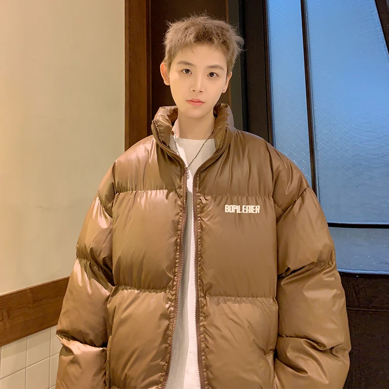 Kapments Inverno Harajuku Parka Piumino Giacca A Vento Moda Coreana Casual Parka Corto Uomo Cappotto A Bolle Nero Oversize