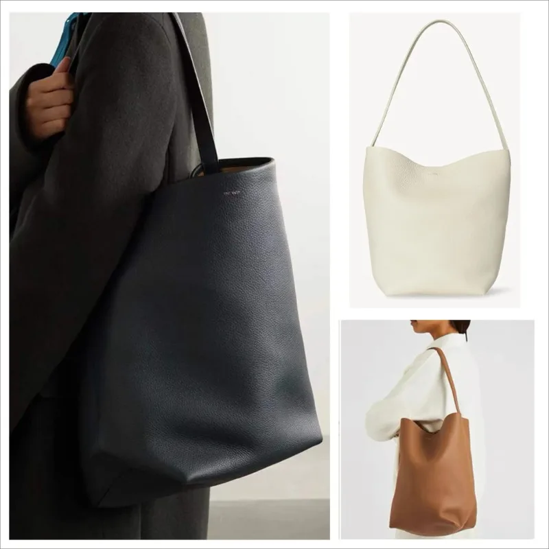 

Drawstring header layer, cowhide single shoulder large capacity underarm Drawstring baghigh-end commuting style Tote bag