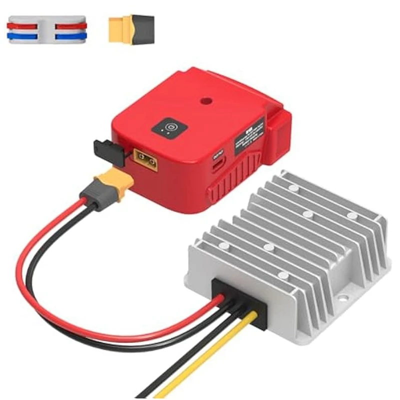 

18V To 12V Step-Down Converter For Milwaukee M18 Power Wheels Battery Adapter&USB Charger Adapter,DC 12V 20A 240W Buck