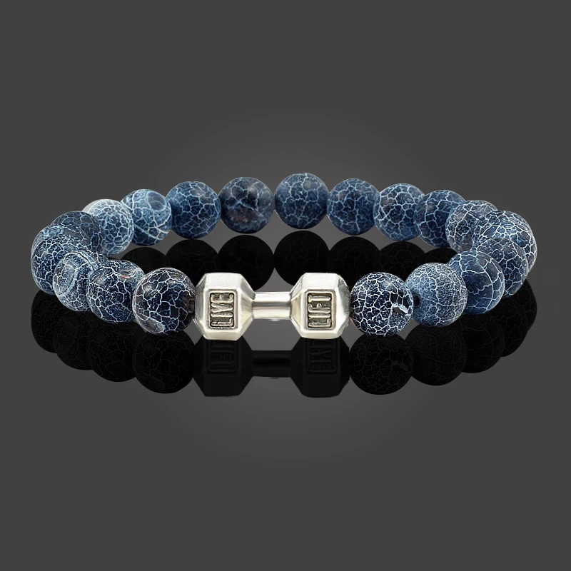 Dumbbells Bracelets Bead Stone Beaded Bracelet For Men stone bead bracelet,natural stone bracelet,beaded bracelet