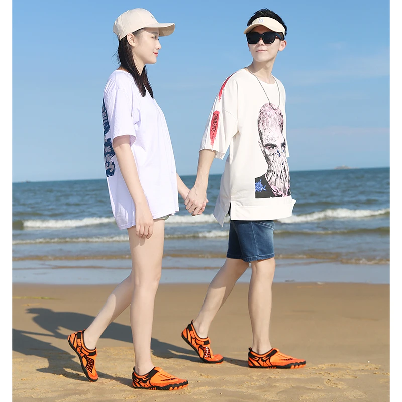 Barefoot Beach Aqua Shoes Air Mesh Cloth Seaside Surfing Swimming Outdoor Upstream Sneakers Magic Tape Five Fingers Footwear