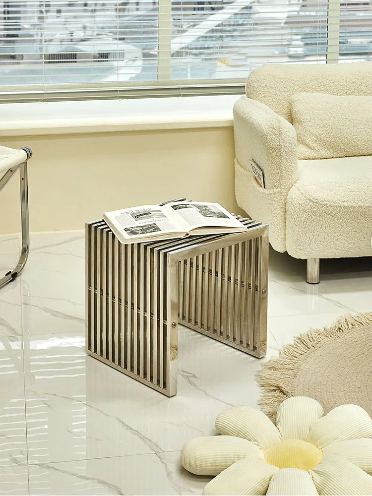 Furniture Nordic Stainles Steel Chair,Home Living Room,Entrance,Shoe Changing Small Sstool,Balcony,Leisure Low Stools customized