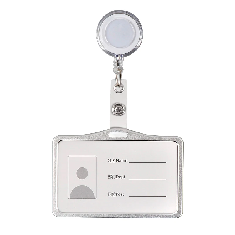 

Metal Work Card Holder with Retractable Chest Pocket Clip Lanyard Badge Holder Reels ID Tag Name Badge Pass Card Sleeve Case