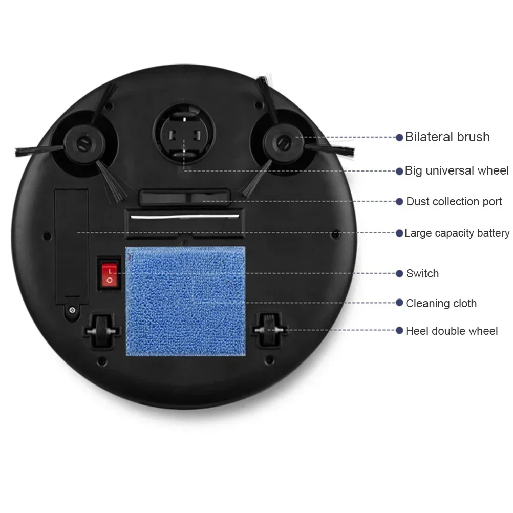 Description Picture 5 of item2023 NEW Super Quiet Wireless Vacuum Cleaner Robot 3 In 1 Sweeping Mopping Household Cleaning Robot Floor Carpet Sweeper Home