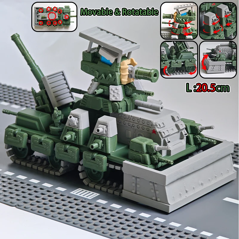 3D Printed Half-Tracked Military Tank Action Figure - Creative Collectible Toy for Birthdays and Holidays