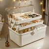3 Layers Makeup Storage Organizer Large Capacity Skincare Organiser Storage Box For Lipstick Eyeshadow Cosmetic Organizer 1