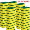 Premium Kitchen Sponges 10/20/40Pcs Set Double-Sided Dish Cloths Durable Scratch-Resistant Super Absorbent Cleaning Supplies