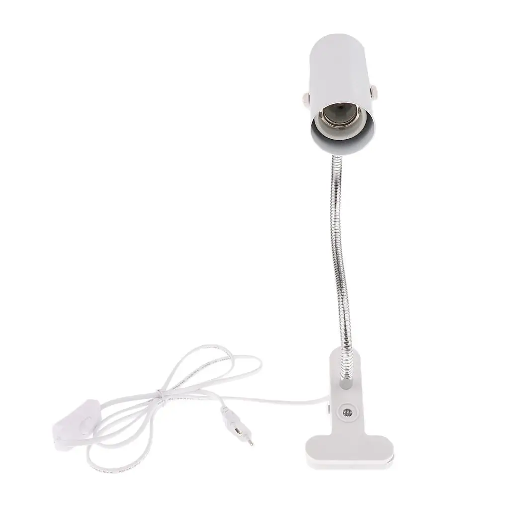 Reptile Heating Lamp Reptile Light Bulb Reptile Lamp Bulb Adjustable Gooseneck Reptile Lamp Holder Ceramic Heating LampA Infrared Light Bulb Holder E27 Screw -EU Plug