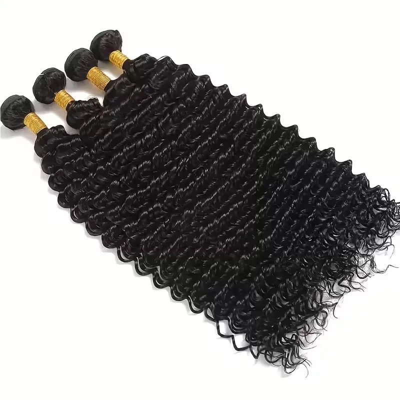 Raw Human Hair Bundles Loose Deep Wave Virgin Remy Hair Extensions for Women Sew in Quick Weave Bundle 3/4 Bundles