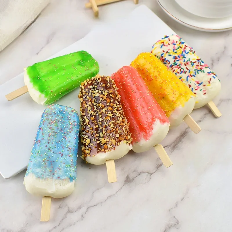 1pc/lot Simulation Ice Cream Fake Handmade Popsicle Model Photography Food Props Small Sweet Shop Decoration Ornaments Supplies food model,food photography props,fake food prank toys