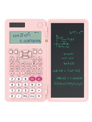 Advanced Solar Calculator with LCD Notepad and 417 Functions - Professional Portable and Foldable Design (6.5 inch 991ES Pink)