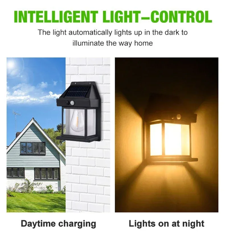 Description Picture 6 of itemSolar Wall Lamp Outdoor Waterproof Intelligent Induction Wireless Dusk to Dawn Porch Lights 3 Modes Motion Sensor Night Light