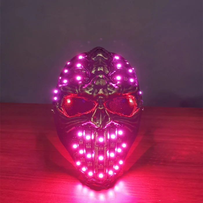 

Halloween Costume Cosplay Light Up Face Mask Full Face Covered Led Mask for adults