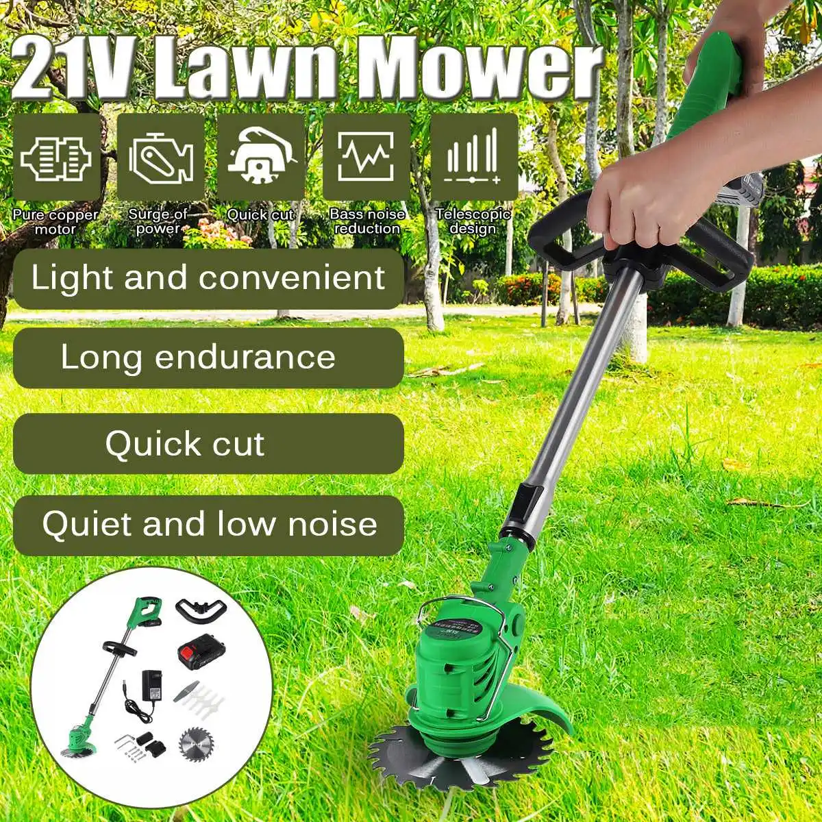 

21V 650W Small Grass Trimmer Lawn Mower Electric Garden Grass Trimmer