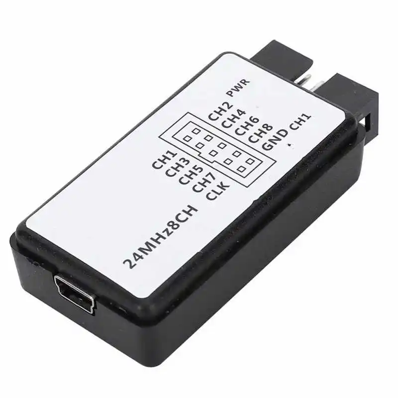 USB Logic Analyzer Device Set Mini Digital Pocket Size 8 Channel Input Memory 24MHz
