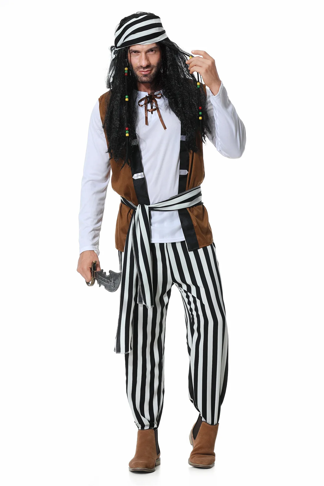 Captain Pirate Costumes Fancy Cosplay Dress Halloween Carnival Party Uniforms Jack Sparrow Clothes for Family Masquerade Cosplay