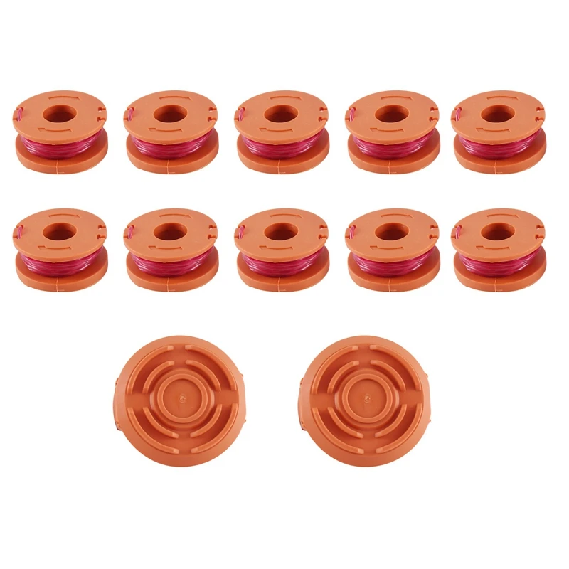 

Promotion! 12 Pack Replacement Spool String Trimmer Line 10 Pack Spool And 2 Cap Lawn Mower Accessories For WORX